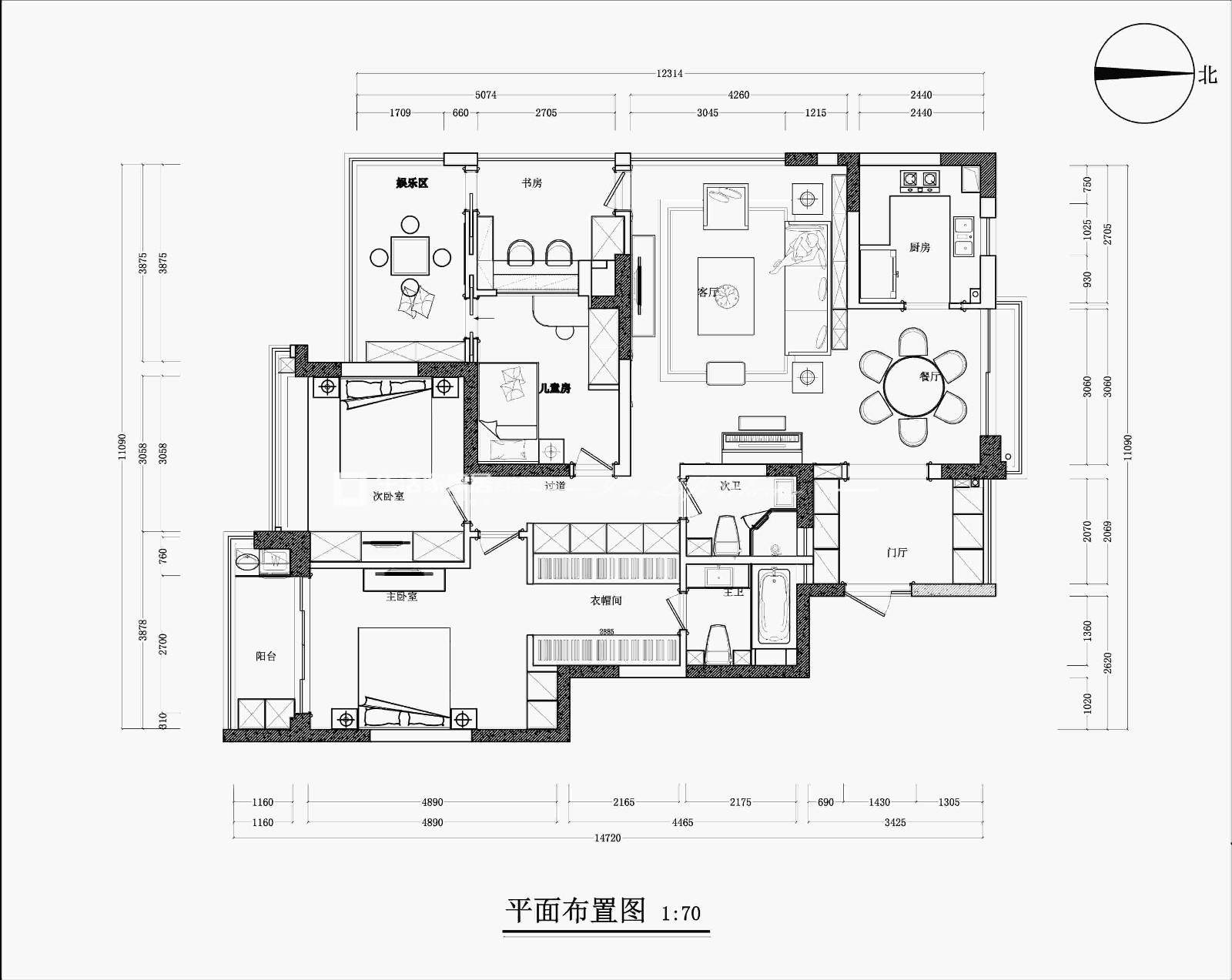 简欧户型图装修效果图