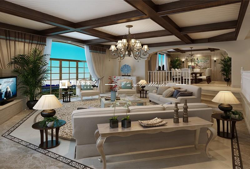 榻榻米美式风格 别墅装修 效果图 设计