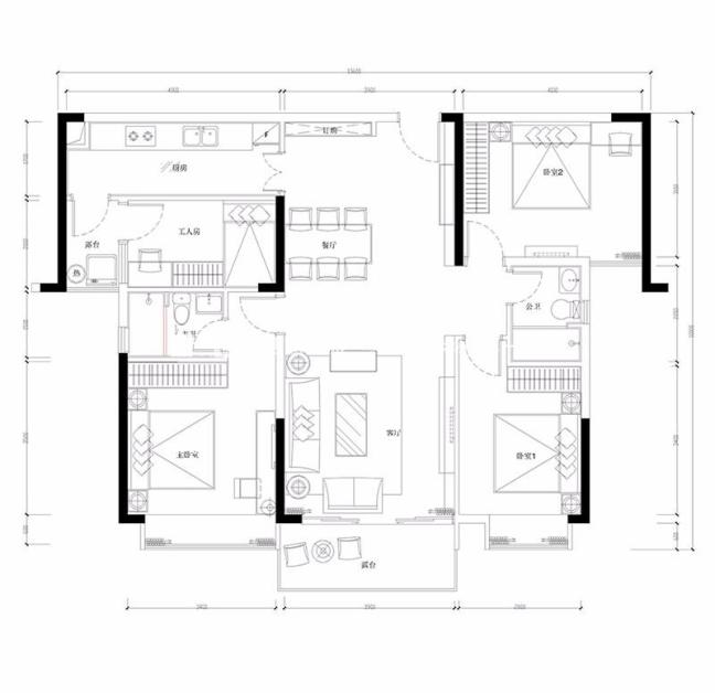 户型图凤凰城风雅苑  美式风格  广州生活家