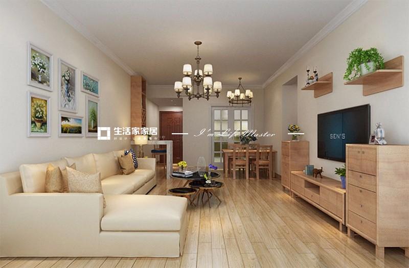 电视墙东信园  混搭风格装修  生活家家居