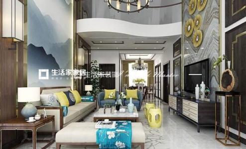 电视墙红星海  新中式风格