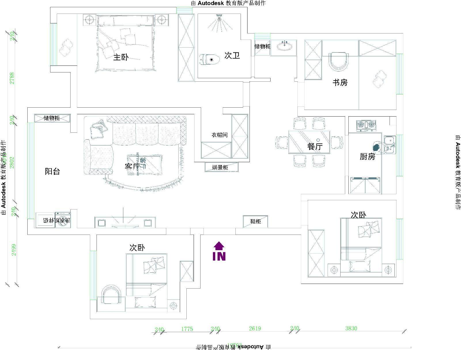 美式户型图装修效果图