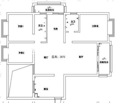 户型图三居美式装修案例