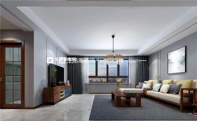 电视墙新中式家装案例 新中式家装样板间 新中式家装效果图