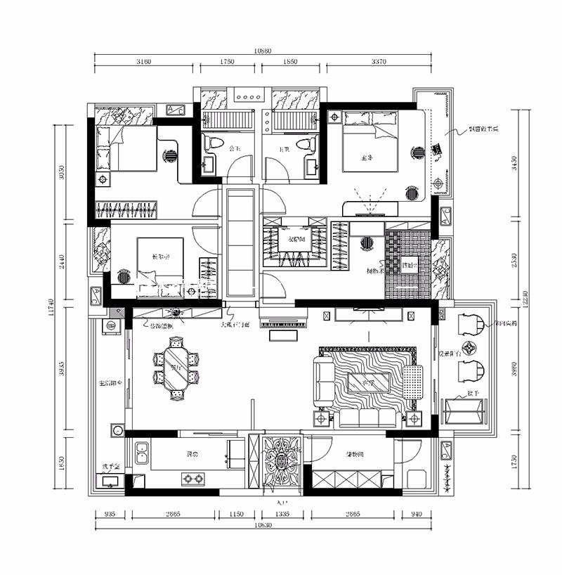 户型图保利西海岸  广州装修公司  中式风格案例