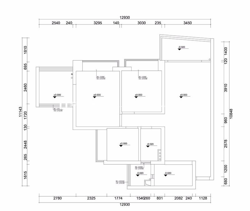 户型图盈彩美居   现代轻奢风格   广州装修公司
