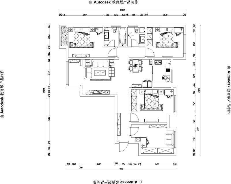 簡歐戶型圖裝修效果圖