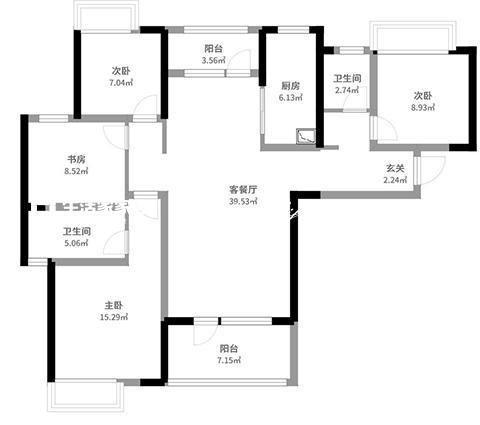 户型图贵阳万科公园200平欧美轻奢风