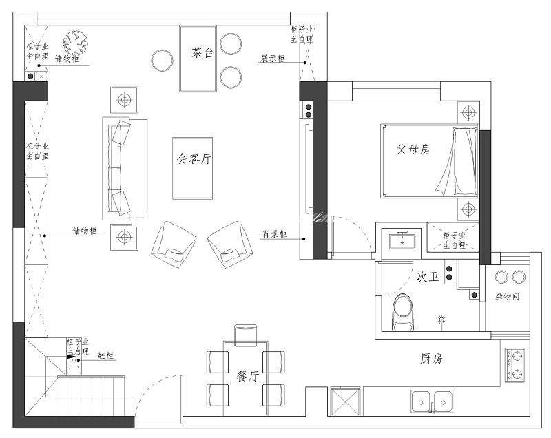 现代户型图装修效果图