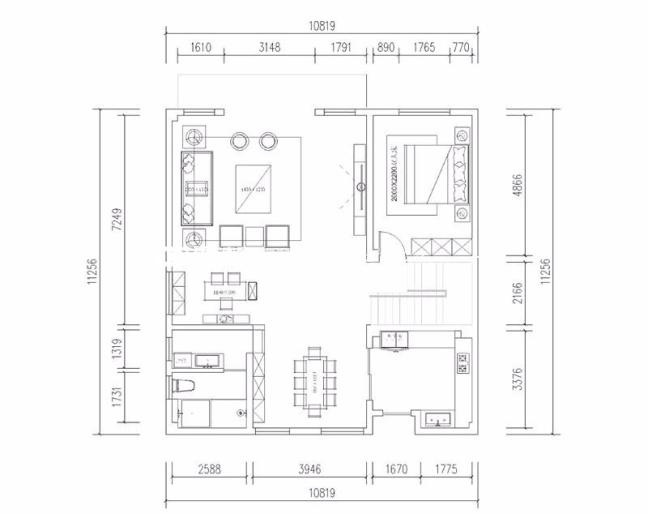 户型图新中式风格装修效果图