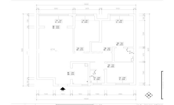户型图济南四建美林花园面积140欧式风格设计案例