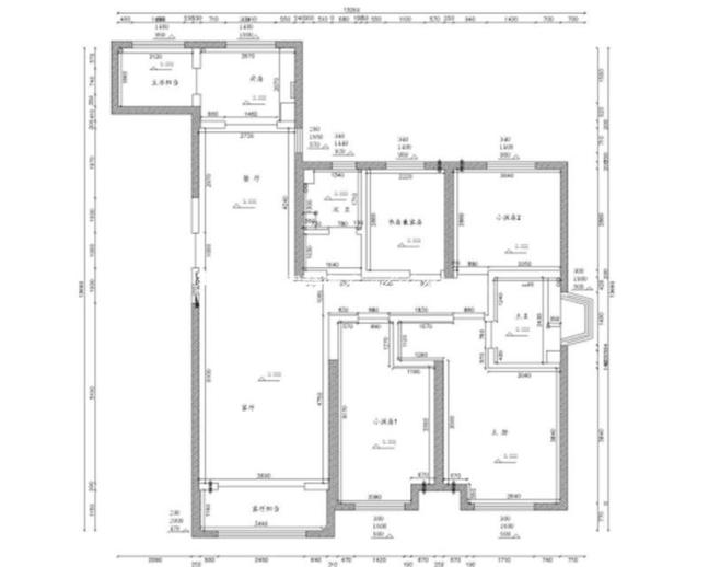 户型图金地褐石公馆148平米现代轻奢风格