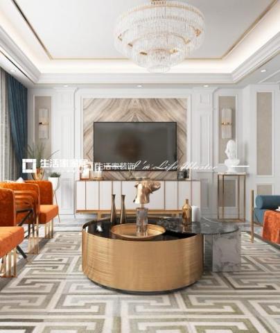 电视墙钻石湾，美式现代，混搭