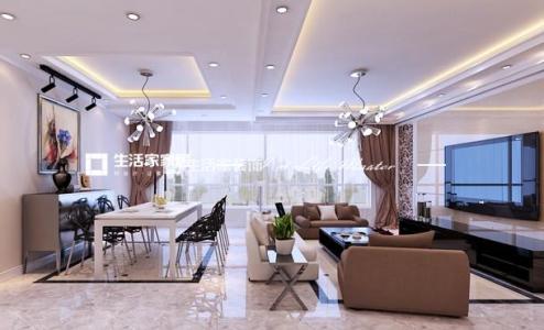 电视墙钻石湾160平现代风格家装案例