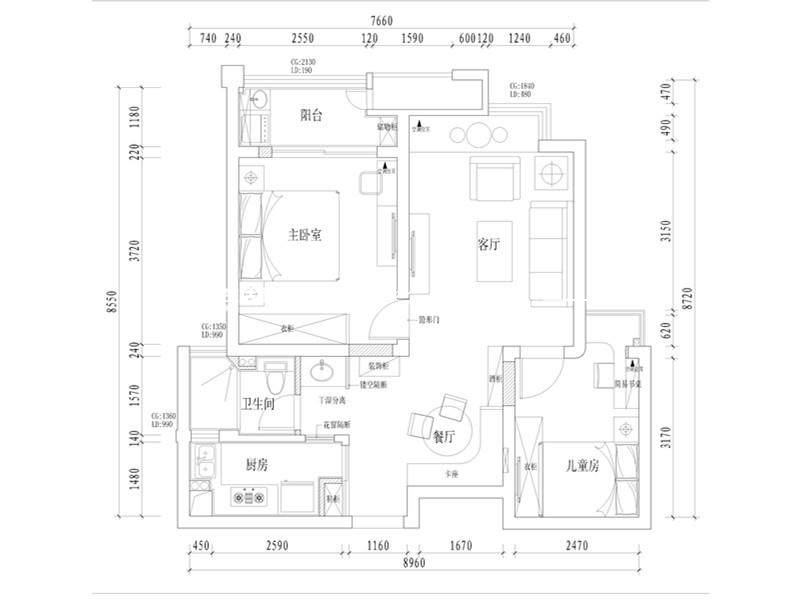 美式户型图装修效果图