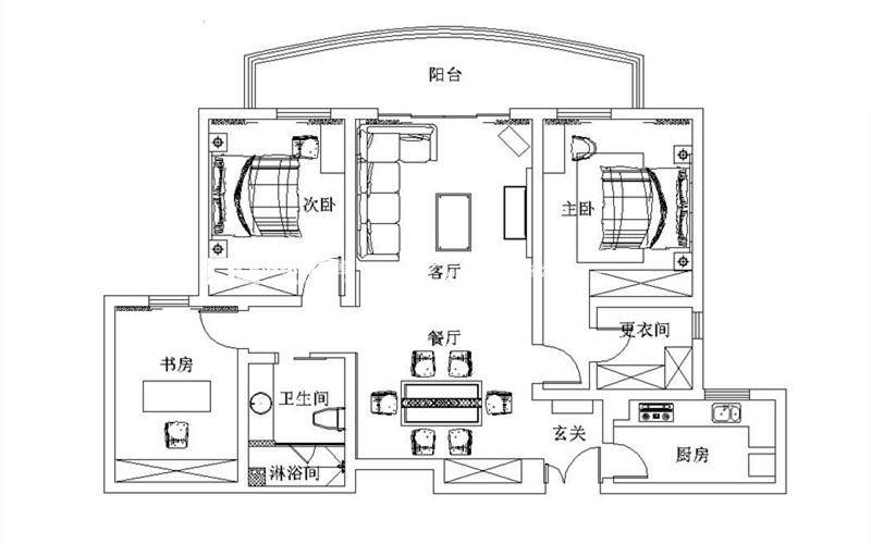 美式戶型圖裝修效果圖