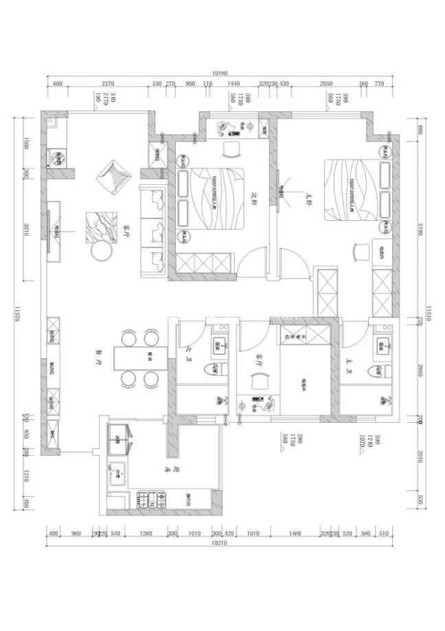 户型图金科天籁城130北欧