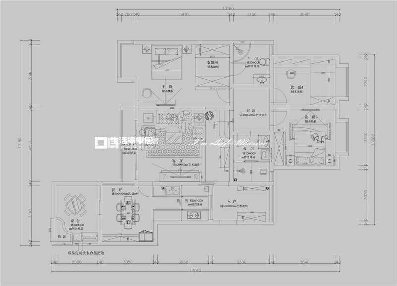 轻奢户型图装修效果图