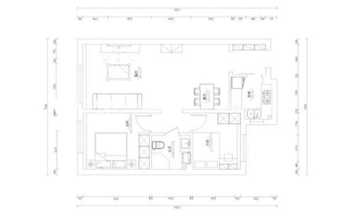 户型图远洋荣域  63平  简欧风格  