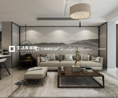 电视墙华润纯海岸，新中式