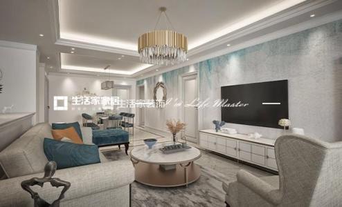 吊顶万科翡翠公园  127平  美式轻奢风格