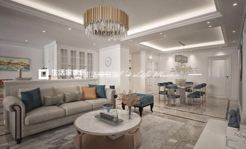 吊顶万科翡翠公园  127平  美式轻奢风格