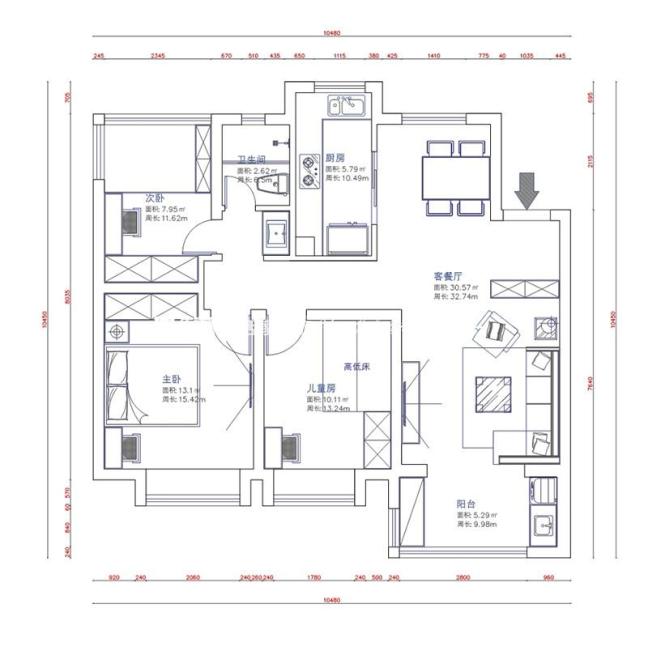 户型图现代北欧  极简之家