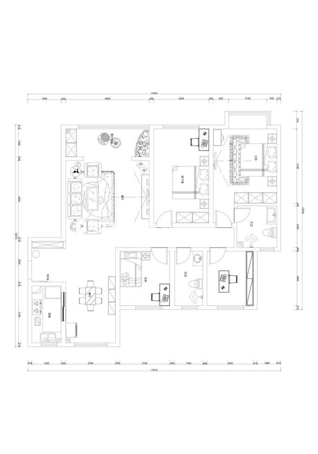 户型图金辉世界城+145平+简美