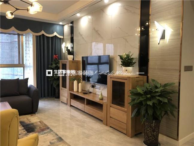 电视墙华城国际120㎡现代混搭