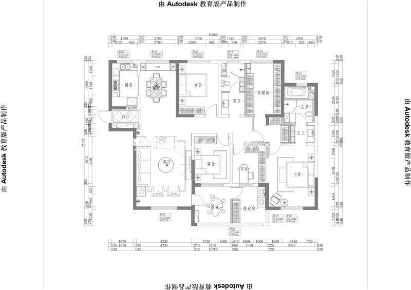 现代户型图装修效果图