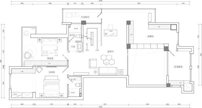 户型图万业锦江城跃层 280m² 现代简约风格