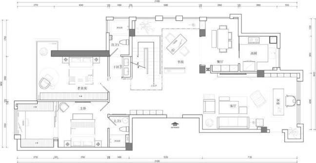 户型图万业锦江城跃层 280m² 现代简约风格