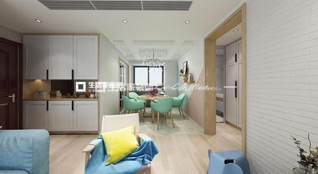 电视墙保利西江林语复式106m² 北欧风格