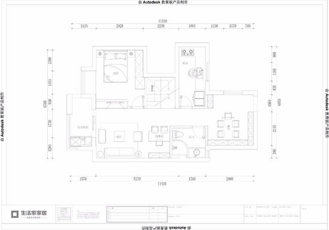 户型图世茂璀璨天城95m²美式轻奢风格 复式 