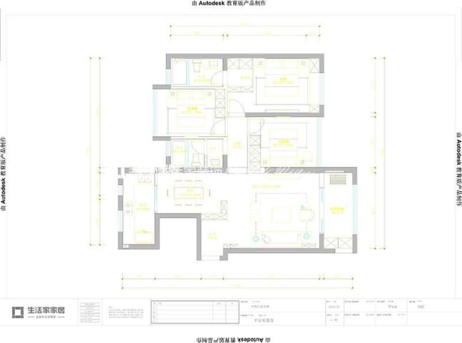 户型图中发印象外滩100m² 美式风格