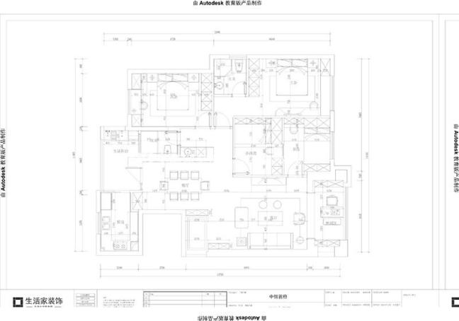 户型图福清中恒首府130m² 欧式风格
