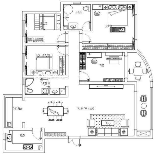 户型图倚澜苑  126m²  现代风格 生活家家居