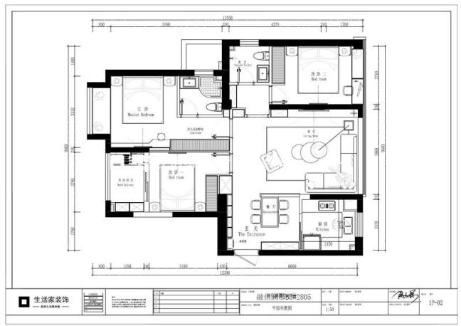 户型图融信澜郡 95m² 现代风格