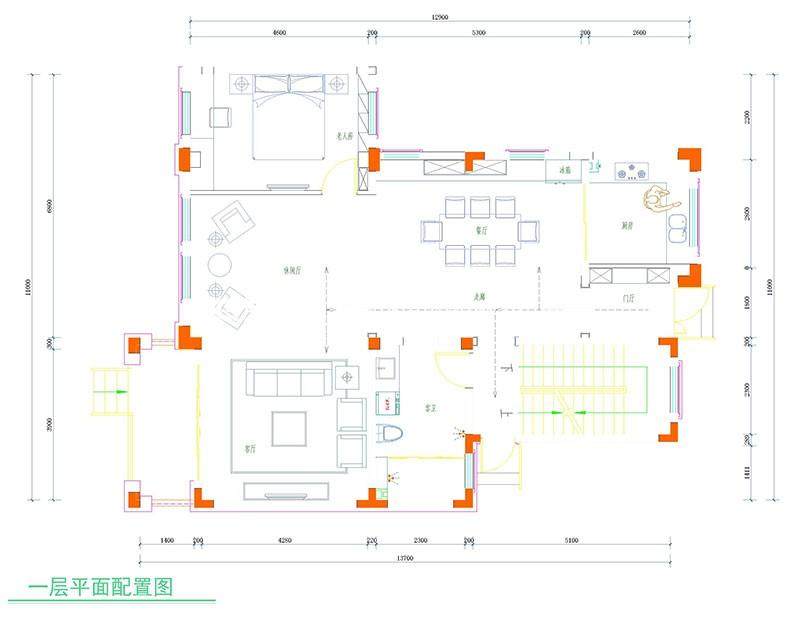 中式户型图装修效果图