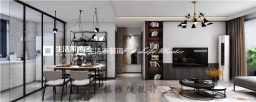 储物柜现代轻奢 装修设计、解构交通体系之后横厅设计、早餐厅设计、入户门厅设计、端头处理 、半开放式厨房