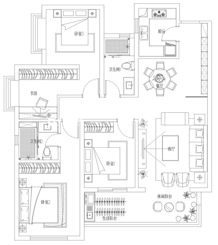 户型图吾悦华府 113㎡ 现代风格 生活家家居