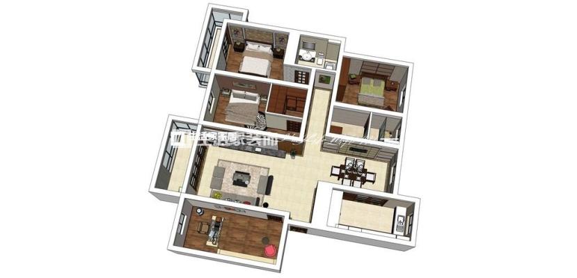 户型图美式风格、全屋、定制