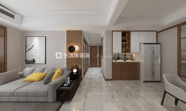 电视墙马尾东江欣居 85m² 现代简约风格
