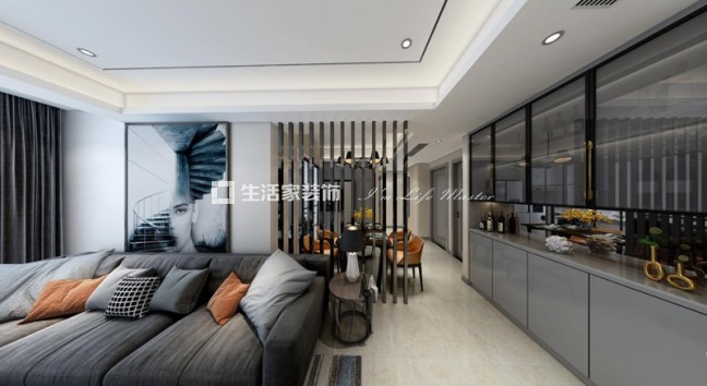 电视墙福清中联名城 95m² 现代风格