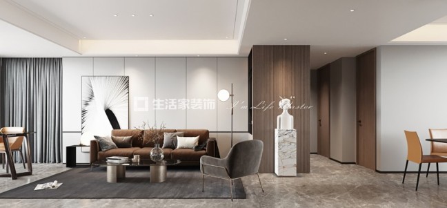 电视墙中联城 115m² 现代轻奢风格