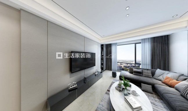 电视墙福清中联名城 95m² 现代风格