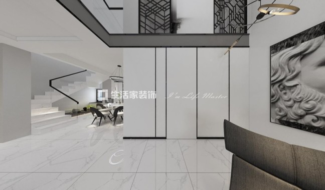 电视墙花好月圆 180m² 现代简约风格