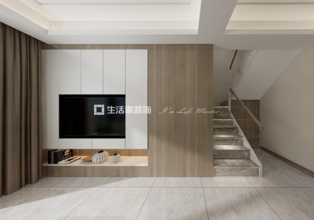 电视墙世茂璀璨天城96m² 现代简约风格
