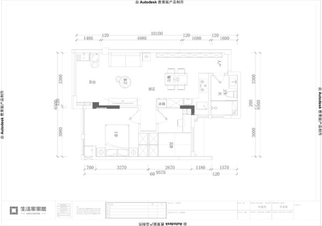户型图融侨悦城 54m² 现代简约风格