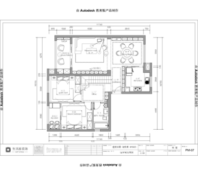 户型图140m²现代风格